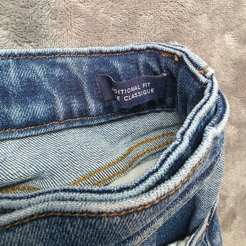 Lands' End Square Rigger Jeans Mens 40x30 Blue Medium Wash Classic Straight Leg